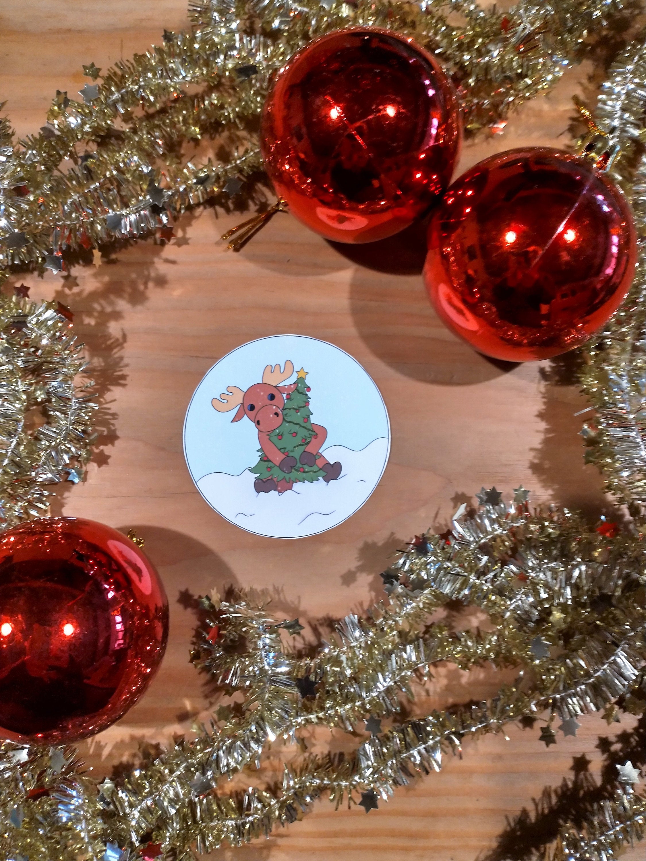 christmas animal stickers