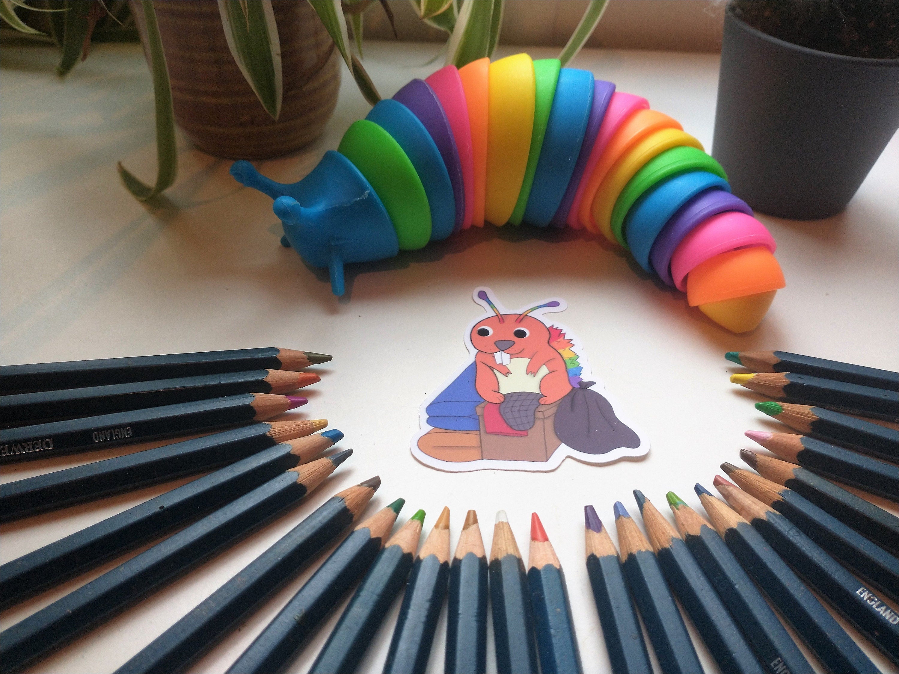 Fantasy rainbow beaver, shark and otter