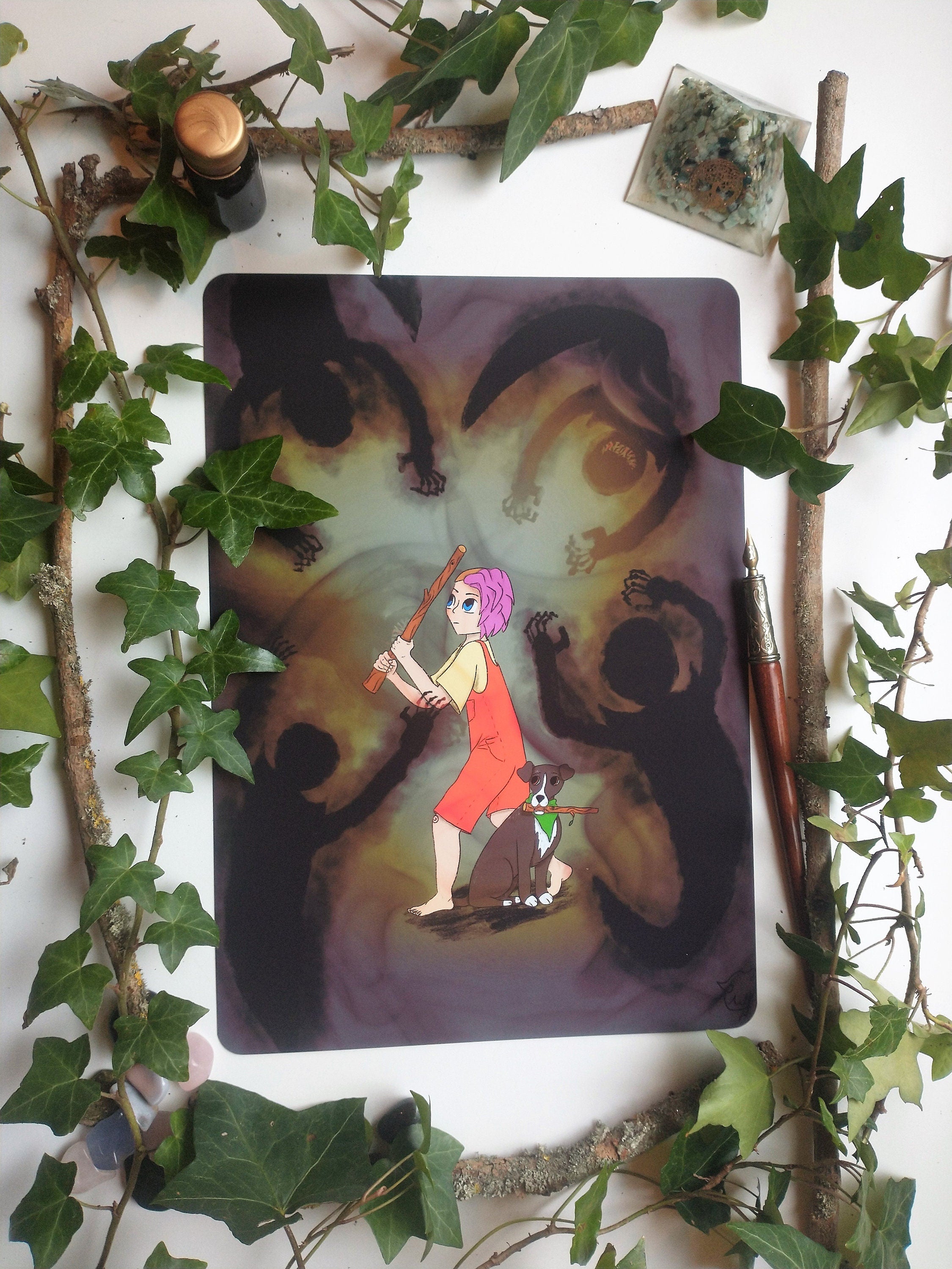 Art print fighting inner demons