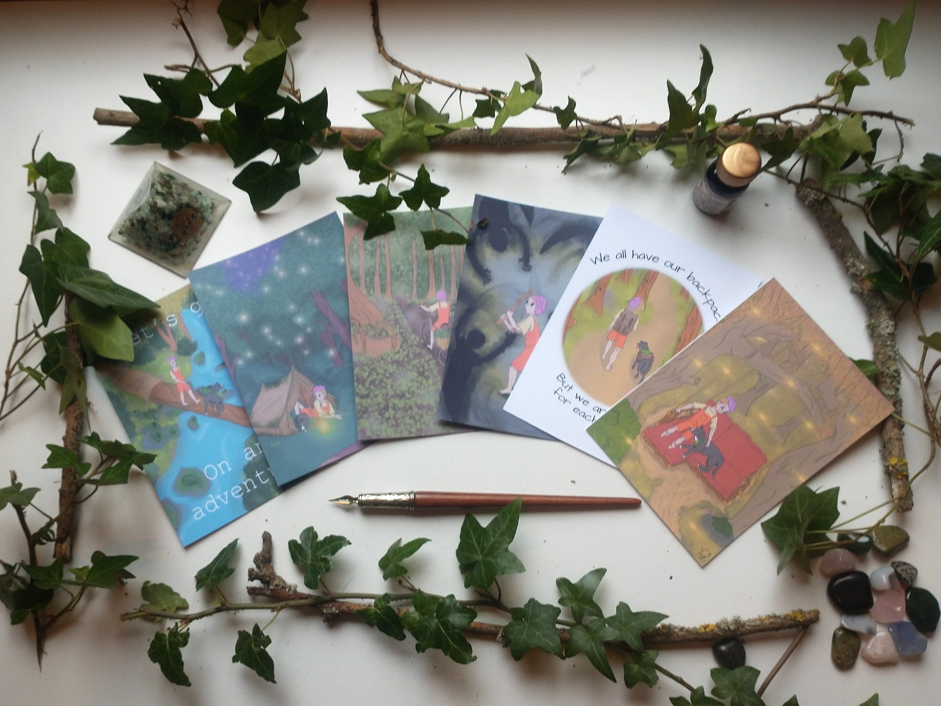 bundle of postcards