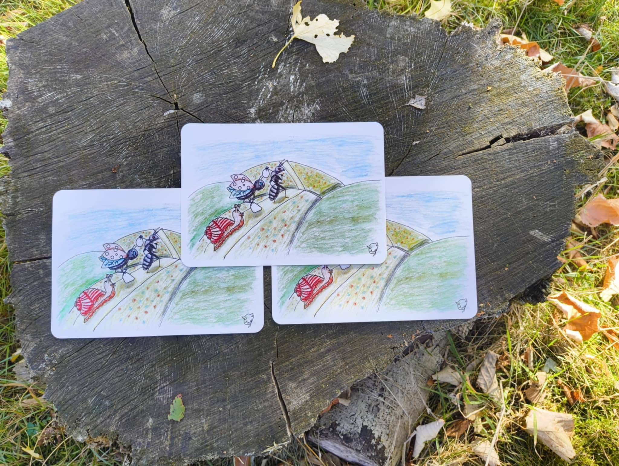 Art print insect procession
