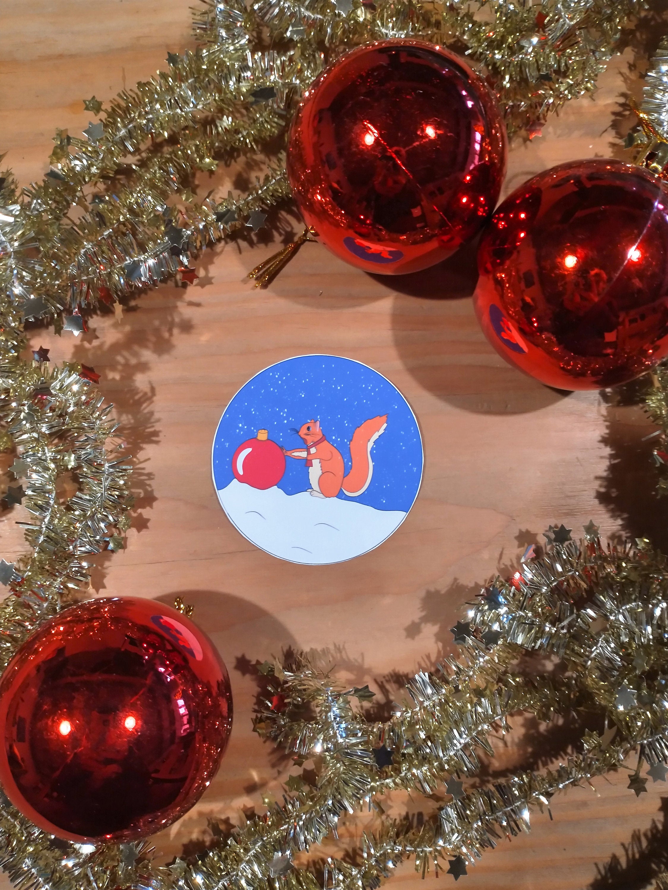 christmas animal stickers