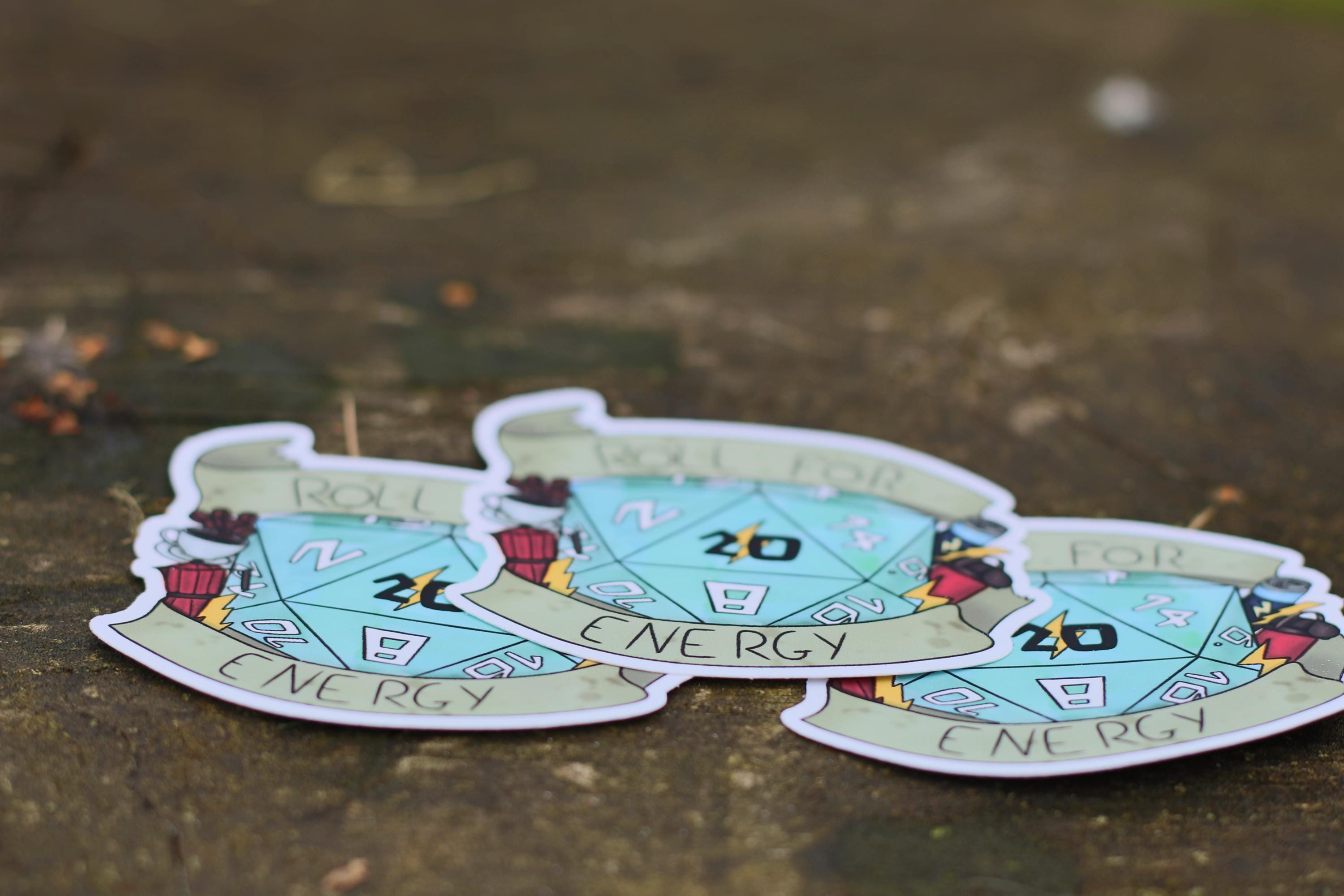 roll for energy vinyl sticker natural 1 or 20