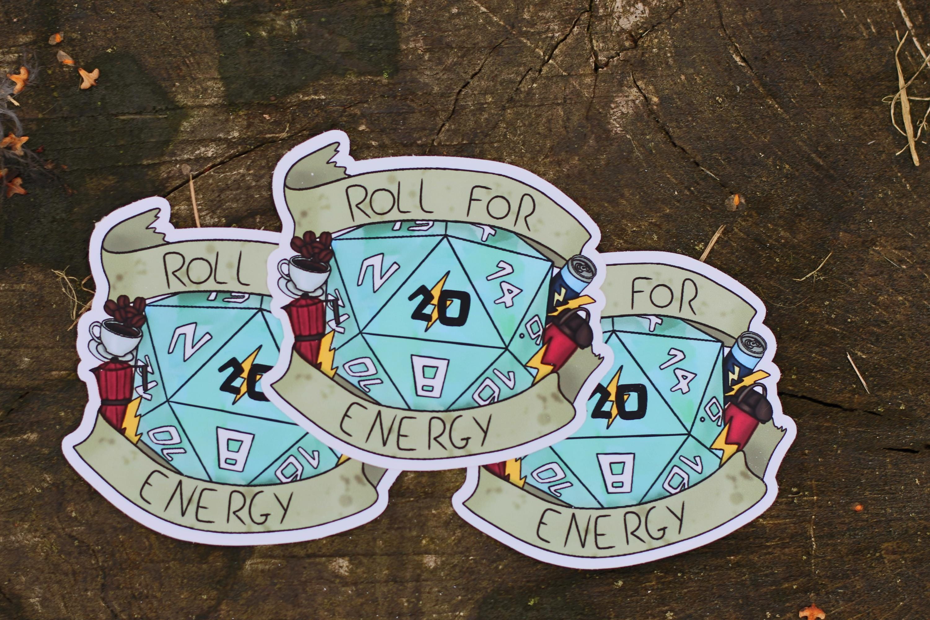 roll for energy vinyl sticker natural 1 or 20